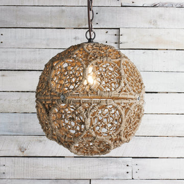Macrame Jute Sphere Pendant Small - F100-246