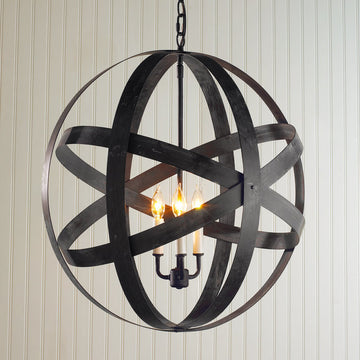 Metal Strap Globe Lantern Large - F100-229
