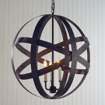 Metal Strap Globe Lantern Medium - F100-258