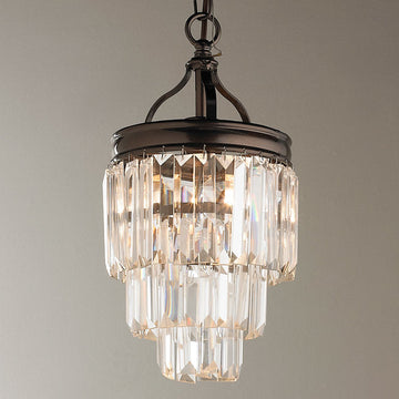 Modern Faceted Glass Layered Pendant Convertible - F100-371