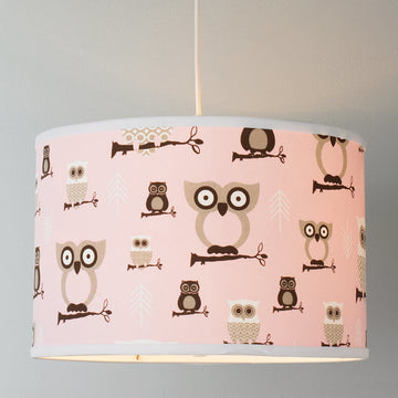 Owls Drum Shade Pendant Light - F100-512