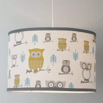 Owls Drum Shade Pendant Light - F100-511