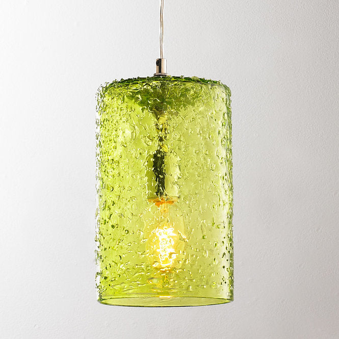 Pebbled Glass Cylinder Pendant - F100-223