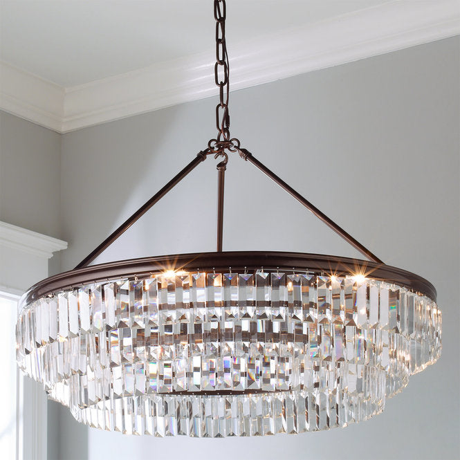 Prism Faceted Glass Layered Chandelier Large - F100-407
