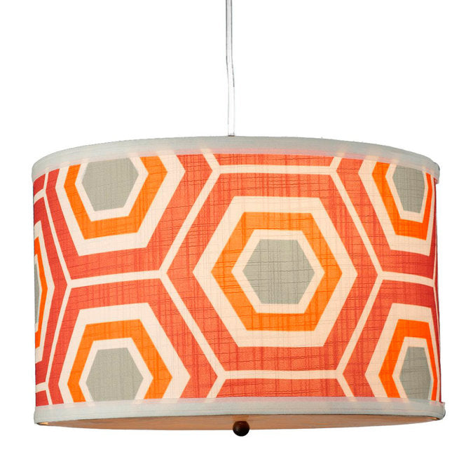 Retro Honeycomb Drum Shade Pendant - F100-531