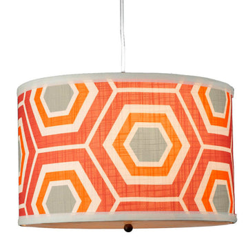 Retro Honeycomb Drum Shade Pendant - F100-531