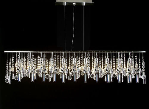 Modern Contemporary Broadway Linear Crystal Chandelier Lighting Lamp 48" Wide - GO-J10-26064/11