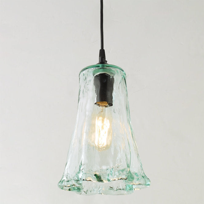 Small Recycled Ruffle Glass Pendant - F100-286