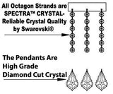 FRENCH EMPIRE CRYSTAL CHANDELIER CHANDELIERS DRESSED WITH SWAROVSKI CRYSTAL- H32" x W30" - Good for Dining Room Foyer Entryway Family Room Bedroom Living Room and More! - A500-B92/CG/541/24SW
