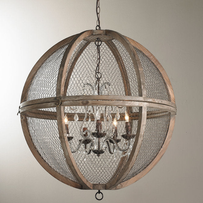 Wire Sphere Crystal Chandelier Large - F100-237